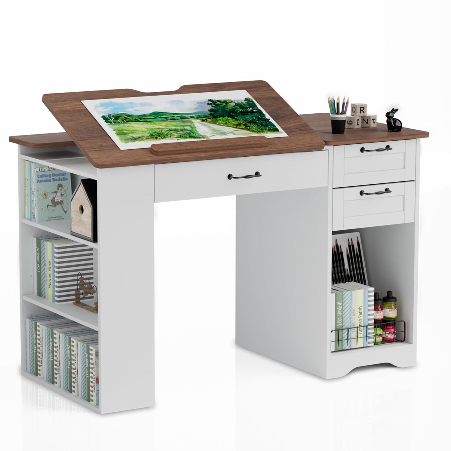 Art & Craft Photos - Drafting Table with Storage Cabinet &