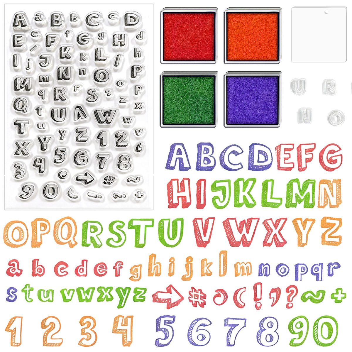 Art Craft Activities For Preschoolers - Letters and Numbers Clear Stamp Seals