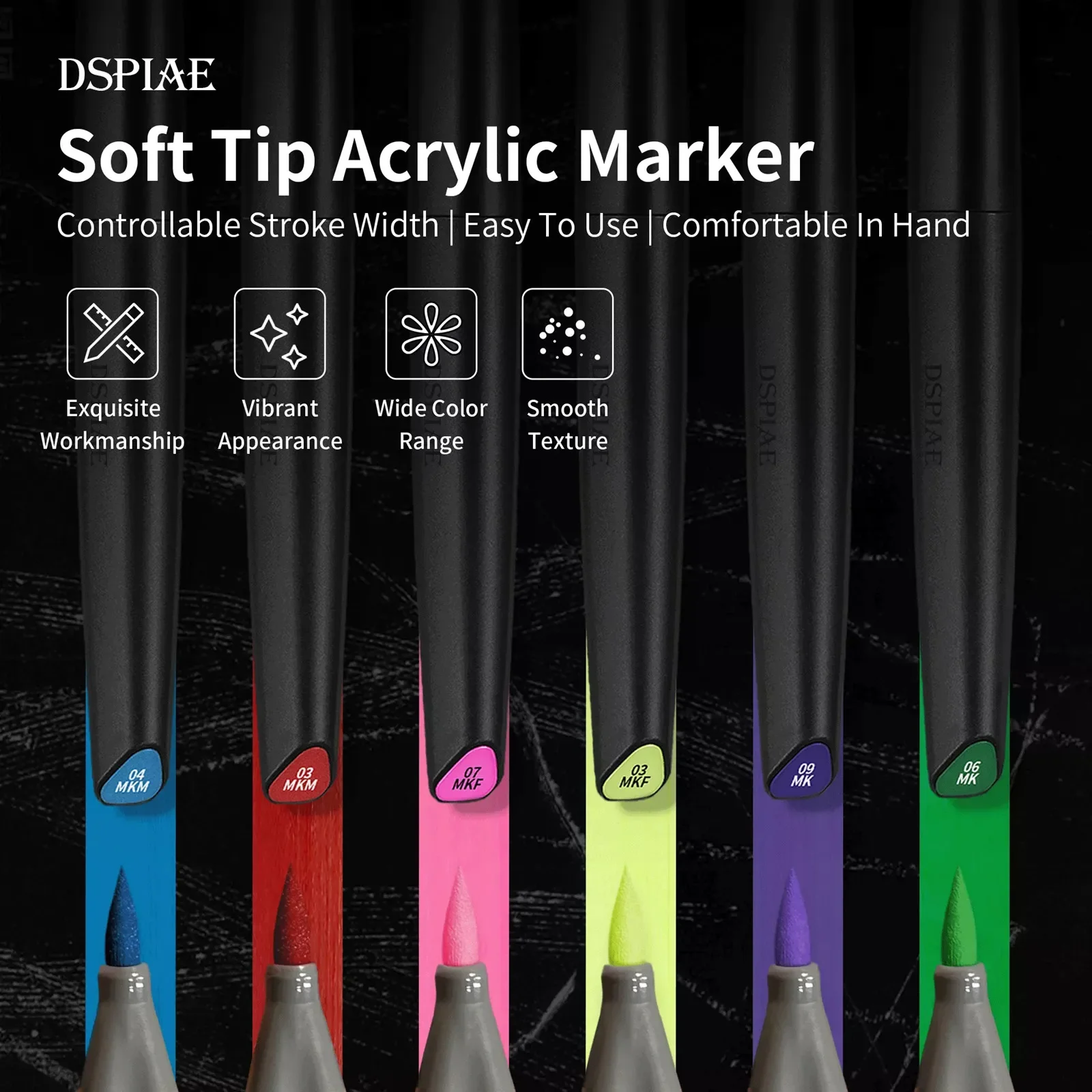 Illustration Marker Set - DSPIAE Colors Brush Pen Environment-friendly Water-based