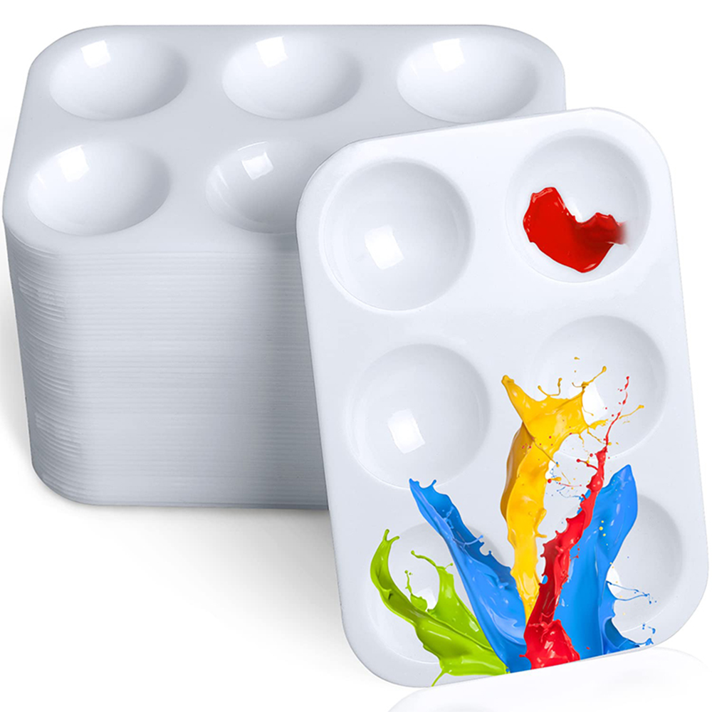 Art Craft For 3 Year Old - White Plastic Paint Tray Palette Watercolor