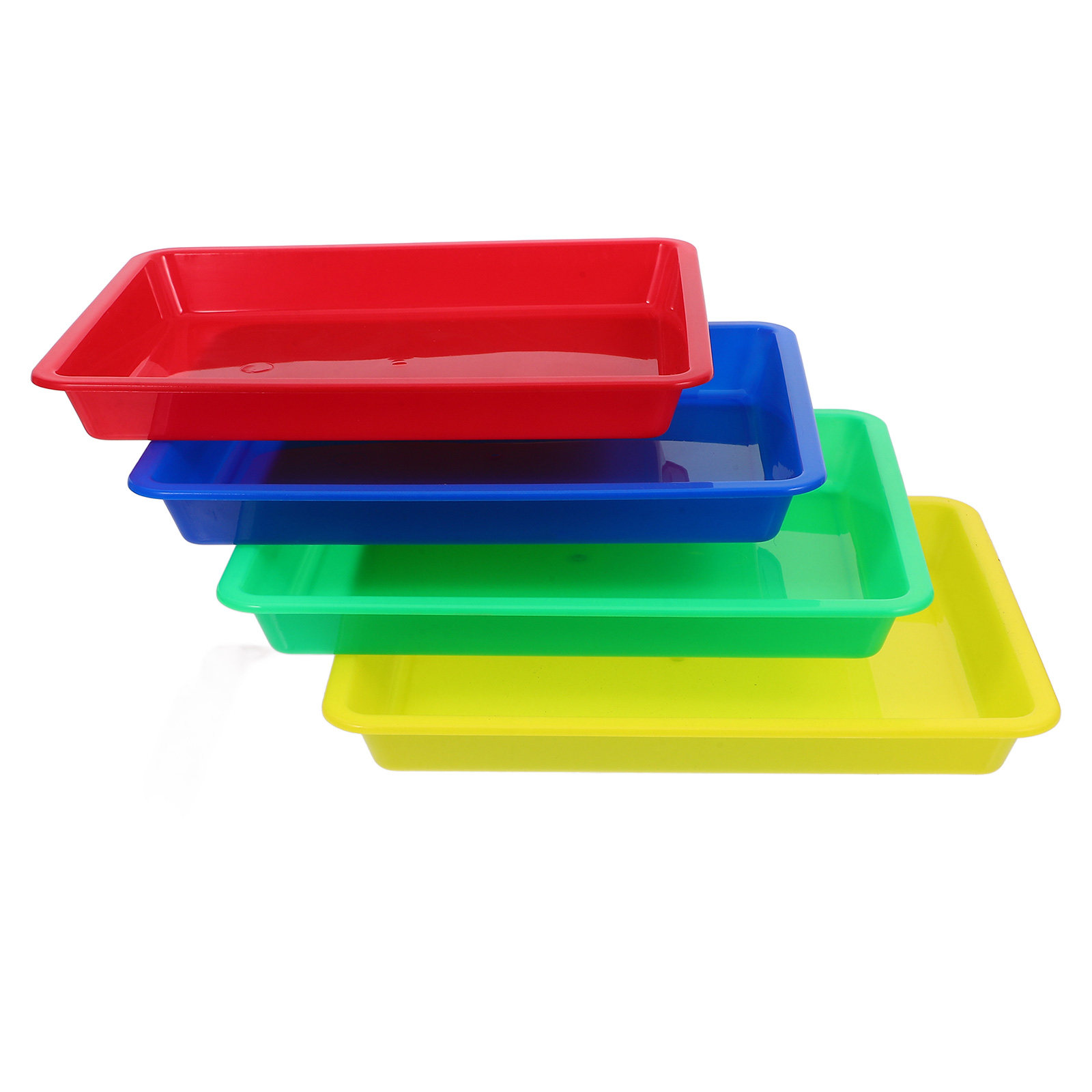 Art Craft Activities For Preschoolers - 4Pcs Vibrant PP Storage Trays Multipurpose