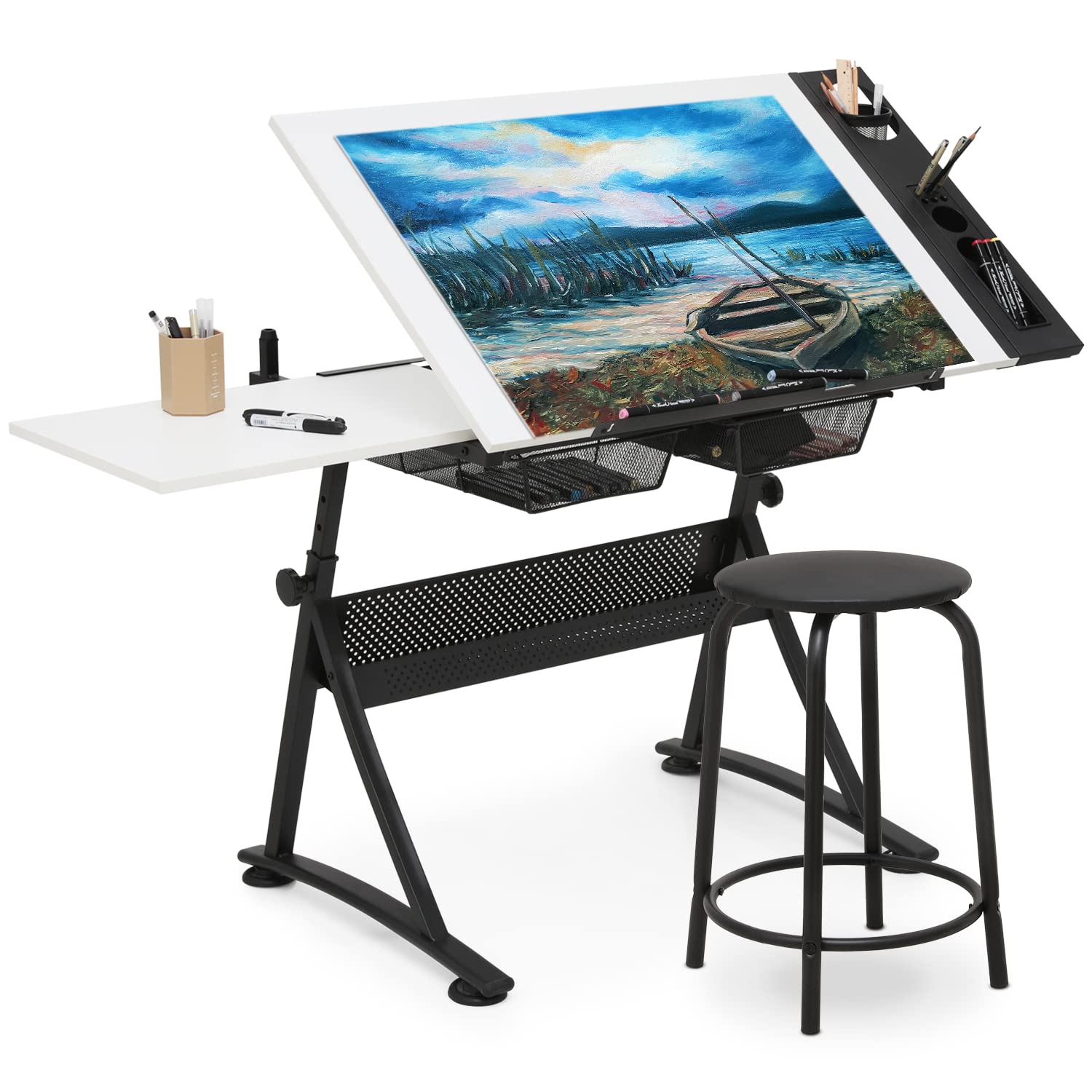 Art & Craft Photos - Art Deco Drafting Table, Height-Adjustable, Tiltable