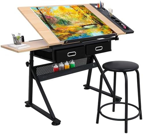 Art & Craft Photos - Adjustable Height Drafting Desk Drawing Table