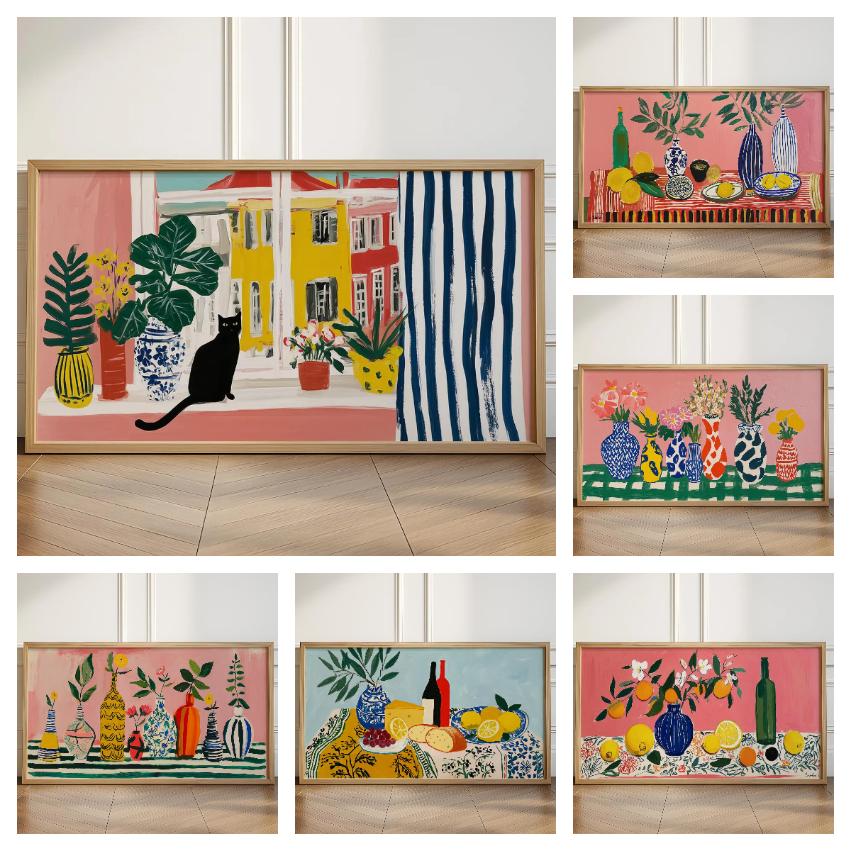Art Craft House - Matisse Series Abstract Black Cat &