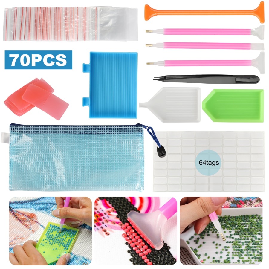 Diamond Painting Kit - 70pcs 5D Painting Tools Accessories Kits,