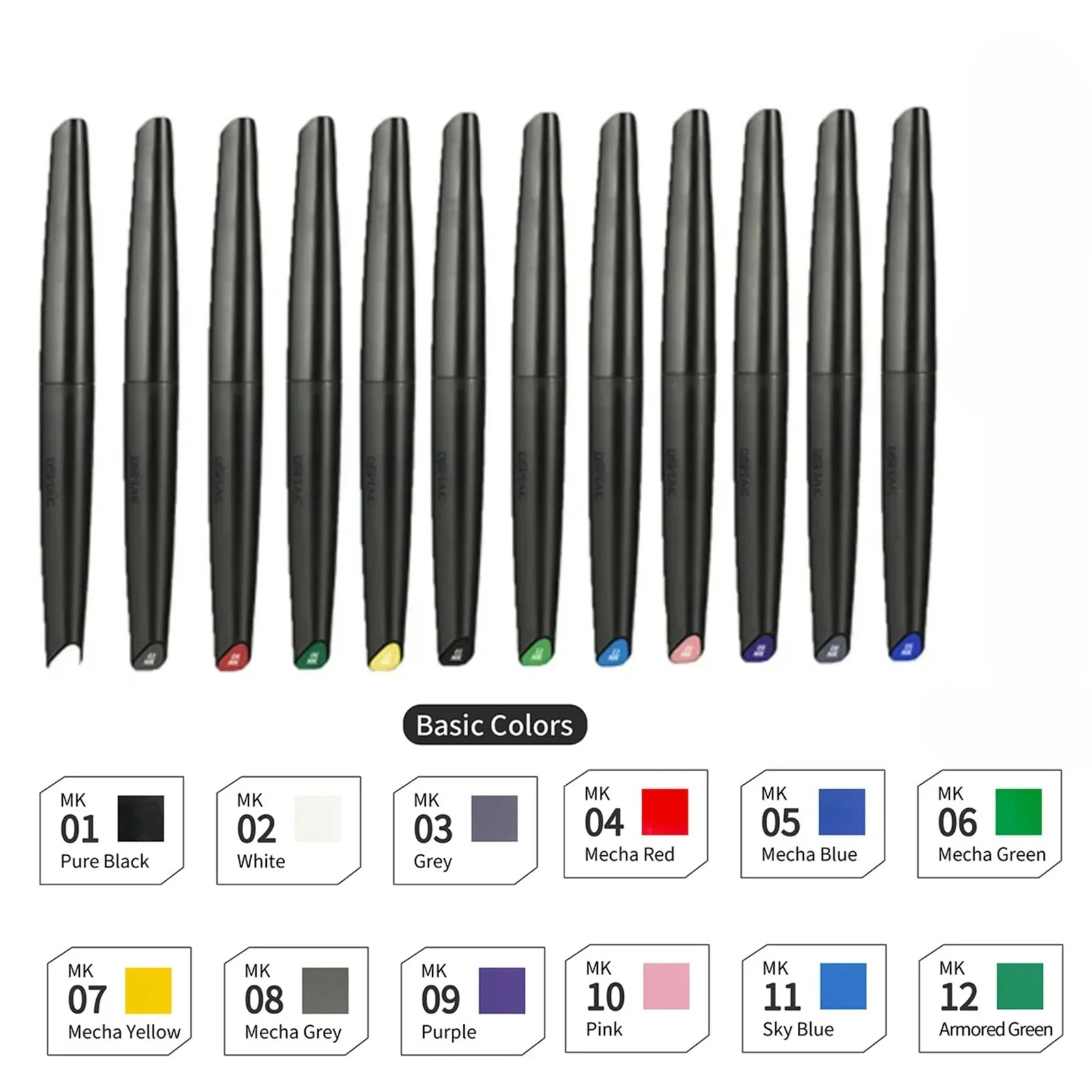 Illustration Marker Set - DSPIAE 5/8/12 Colors Brush Pen Environment-friendly