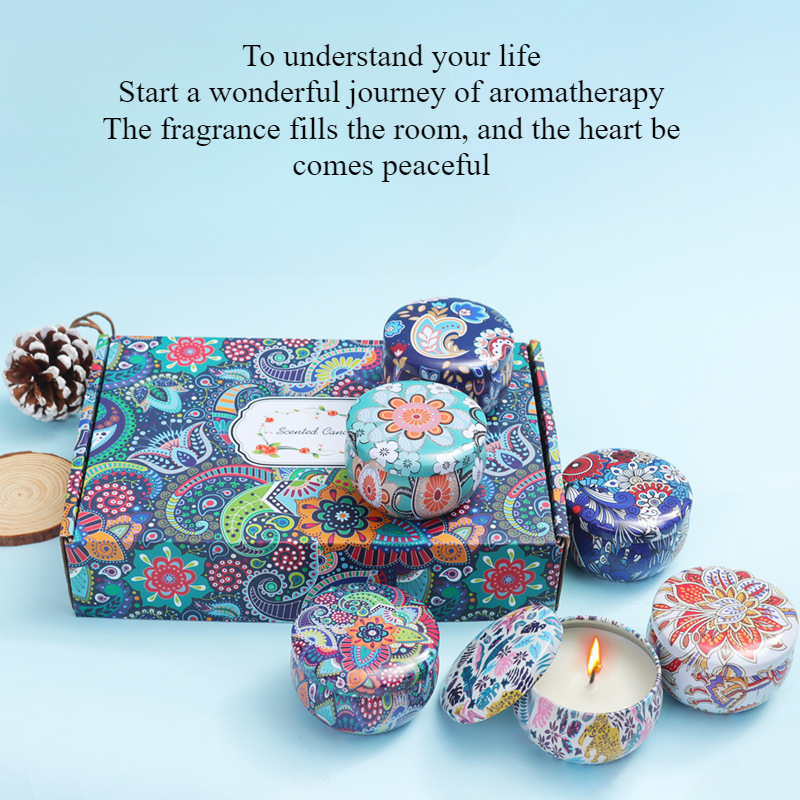 Soy Candle Fragrance Oil - Festive Aromatherapy Candle Tinplate Can Set