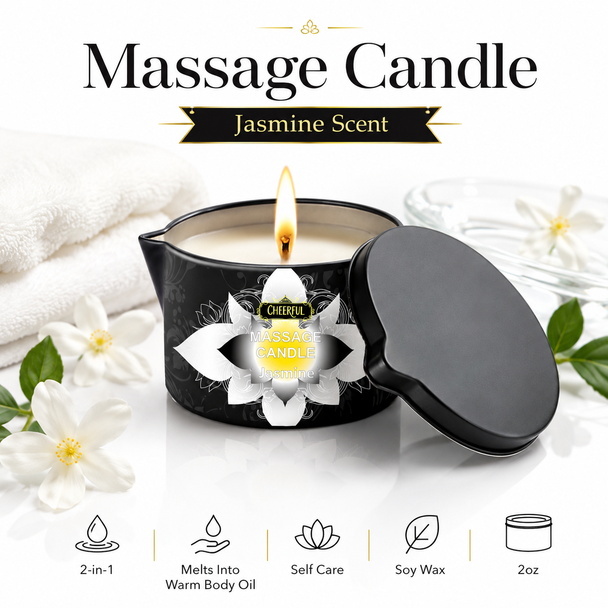 Jasmine Massage Oil Candle, Na – обзор и цена Soy Candle Fragrance Oil