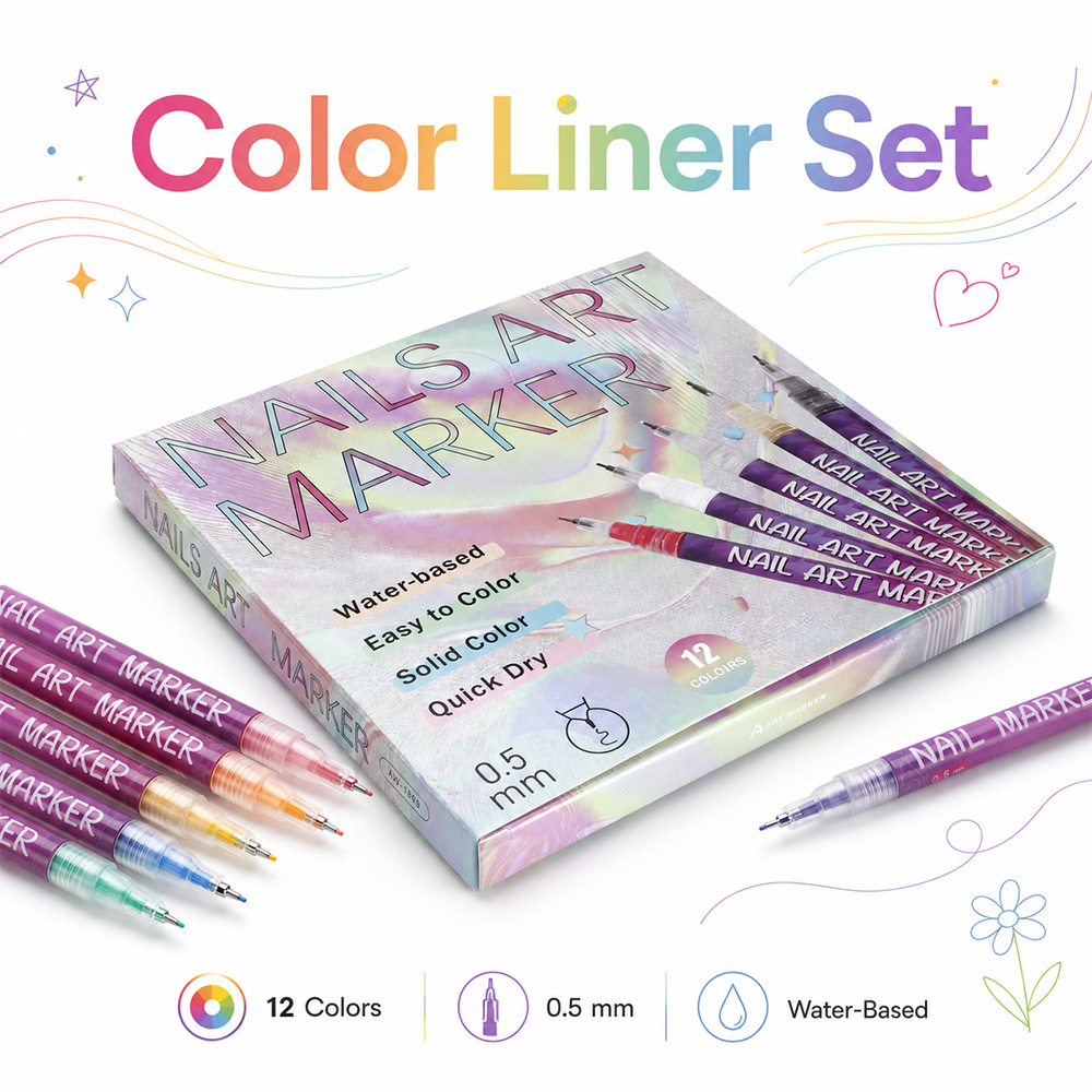 12Pcs Fine Line Marker Pen Set – обзор и цена Illustration Marker Set
