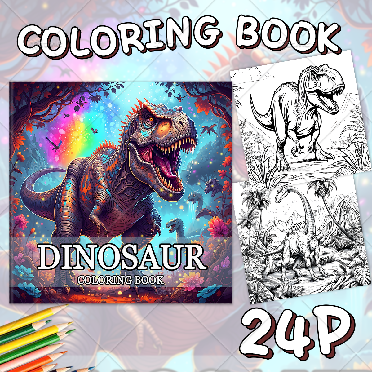 DINOSAUR Coloring Book Adult R – обзор и цена Art Craft Dinosaur