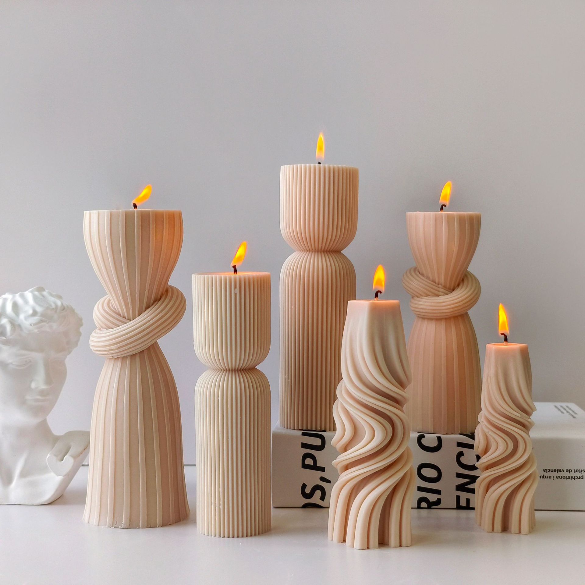 Striped Cylinder Aroma Candle  – обзор и цена Soy Candle Fragrance Oil