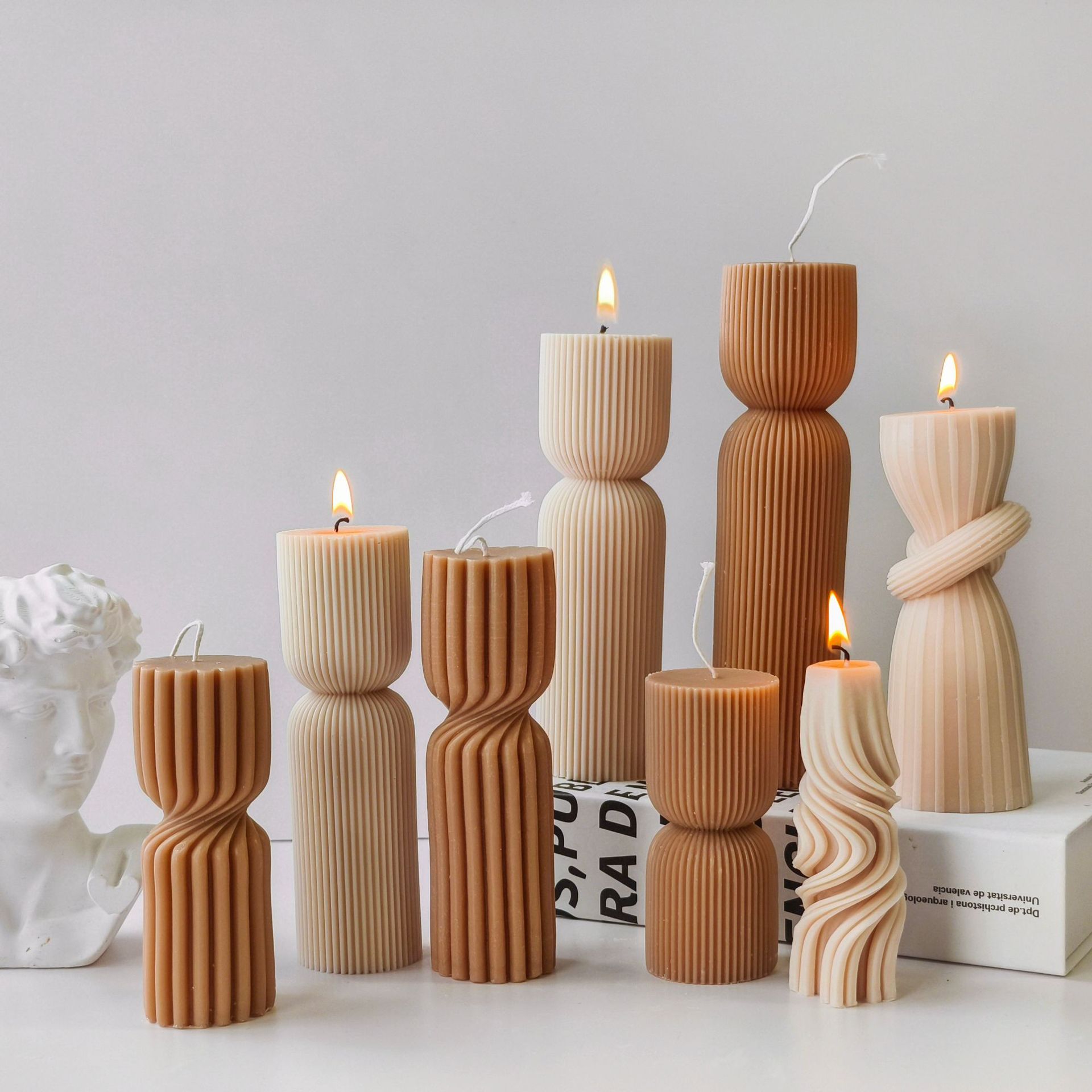 Striped Cylinder Aroma Candle  – обзор и цена Soy Candle Fragrance Oil