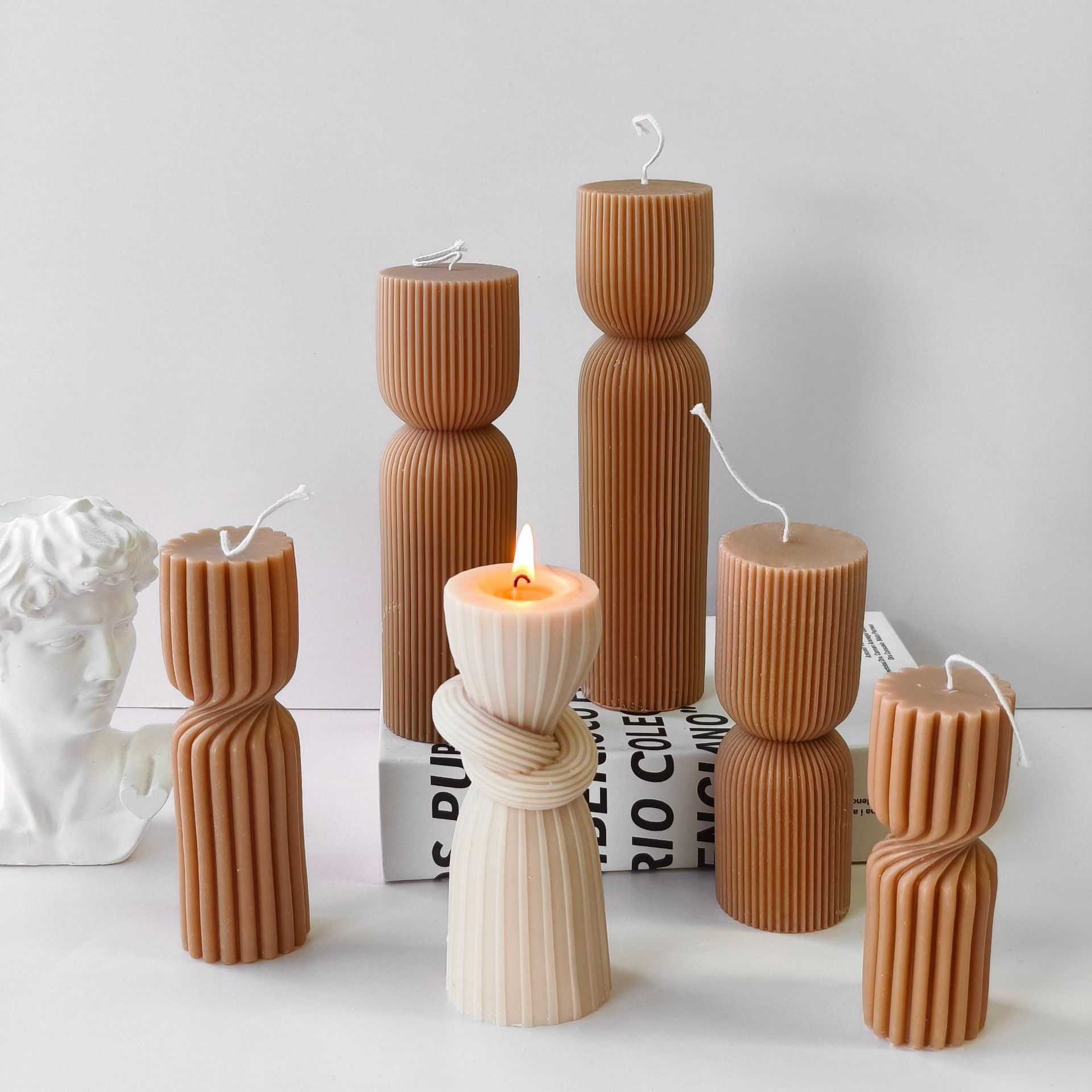 Striped Cylinder Aroma Candle  – обзор и цена Soy Candle Fragrance Oil