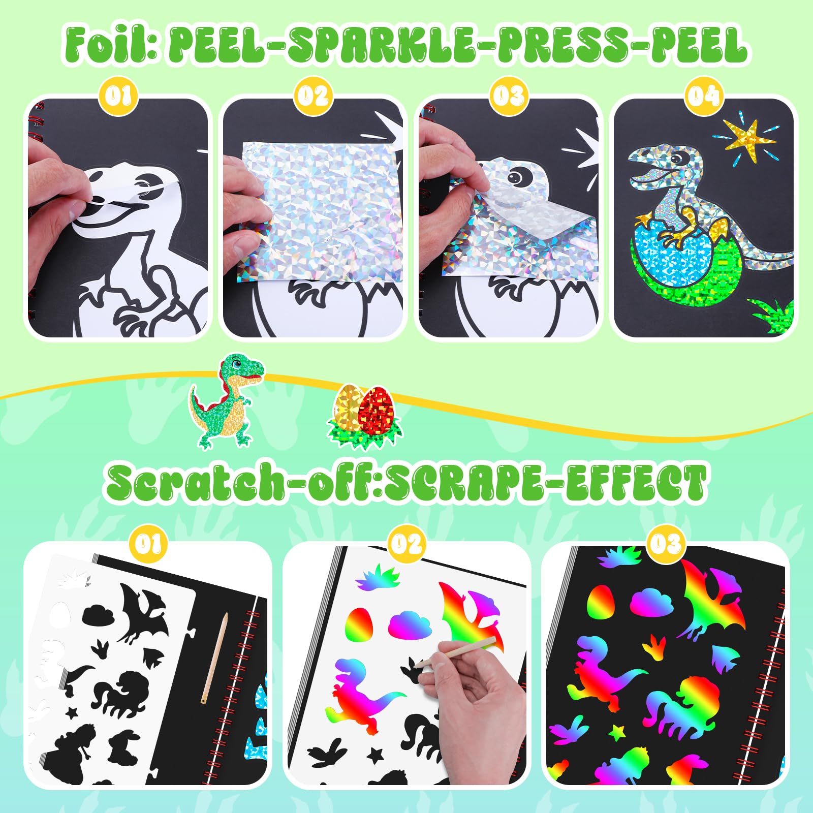 Dinosaur Scratch Art Book for  – обзор и цена Art Craft Dinosaur