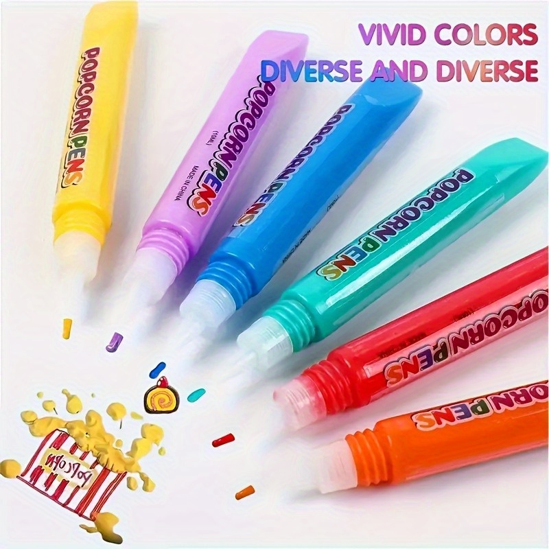6pcs Puffy Popcorn Art Pens, 3 – обзор и цена Art Craft For Toddlers
