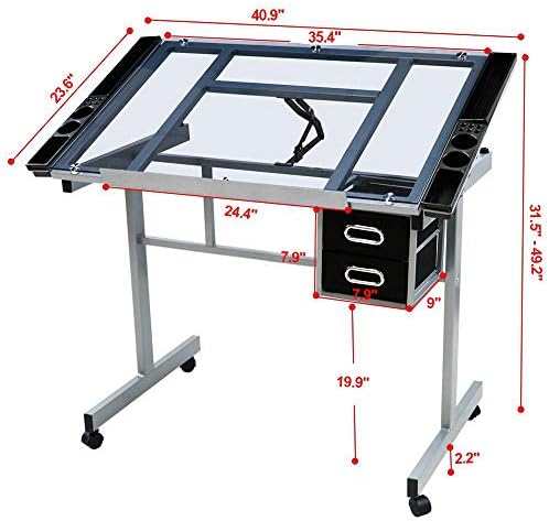 Drawing Desk Adjustable Glass  – обзор и цена Art & Craft Photos