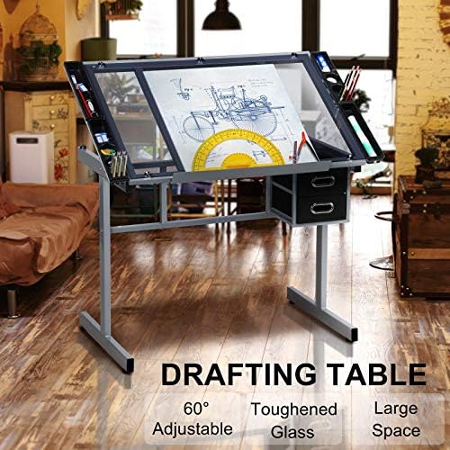 Drawing Desk Adjustable Glass  – обзор и цена Art & Craft Photos