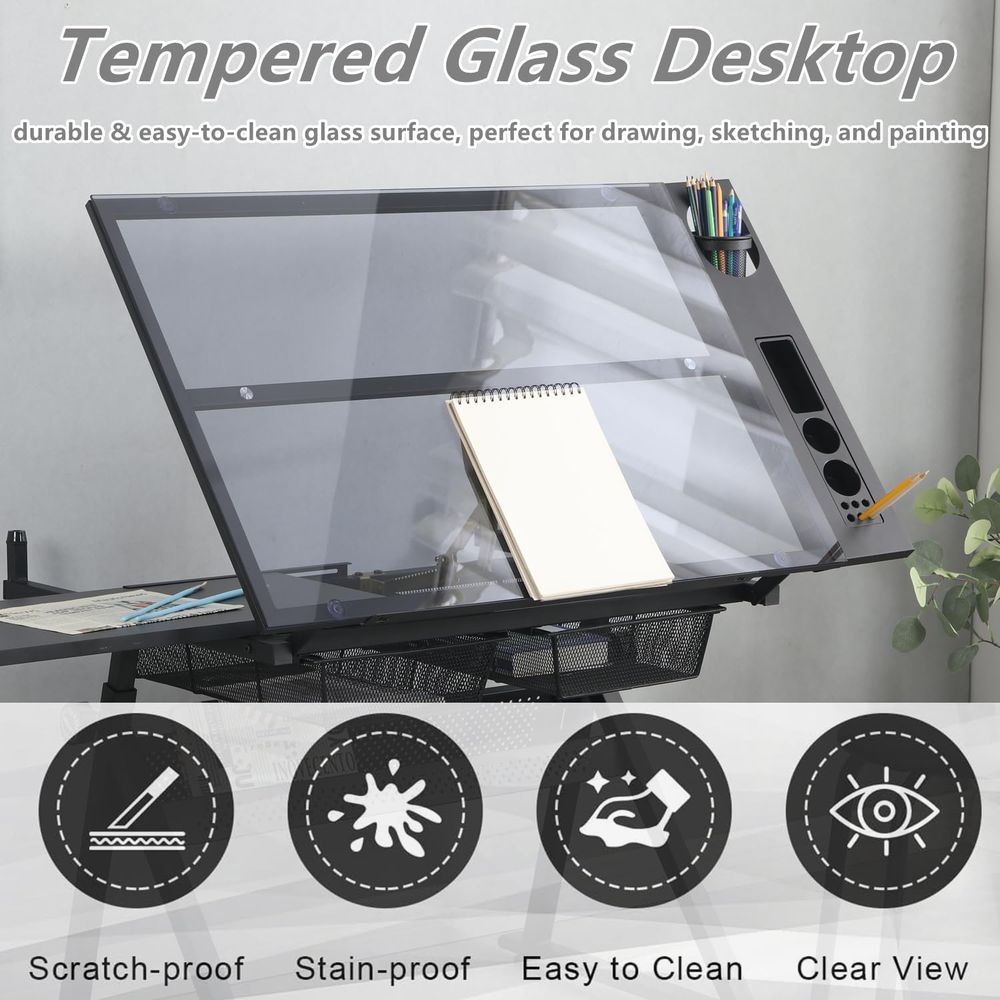 Adjustable Height Glass Art De – обзор и цена Art & Craft Photos