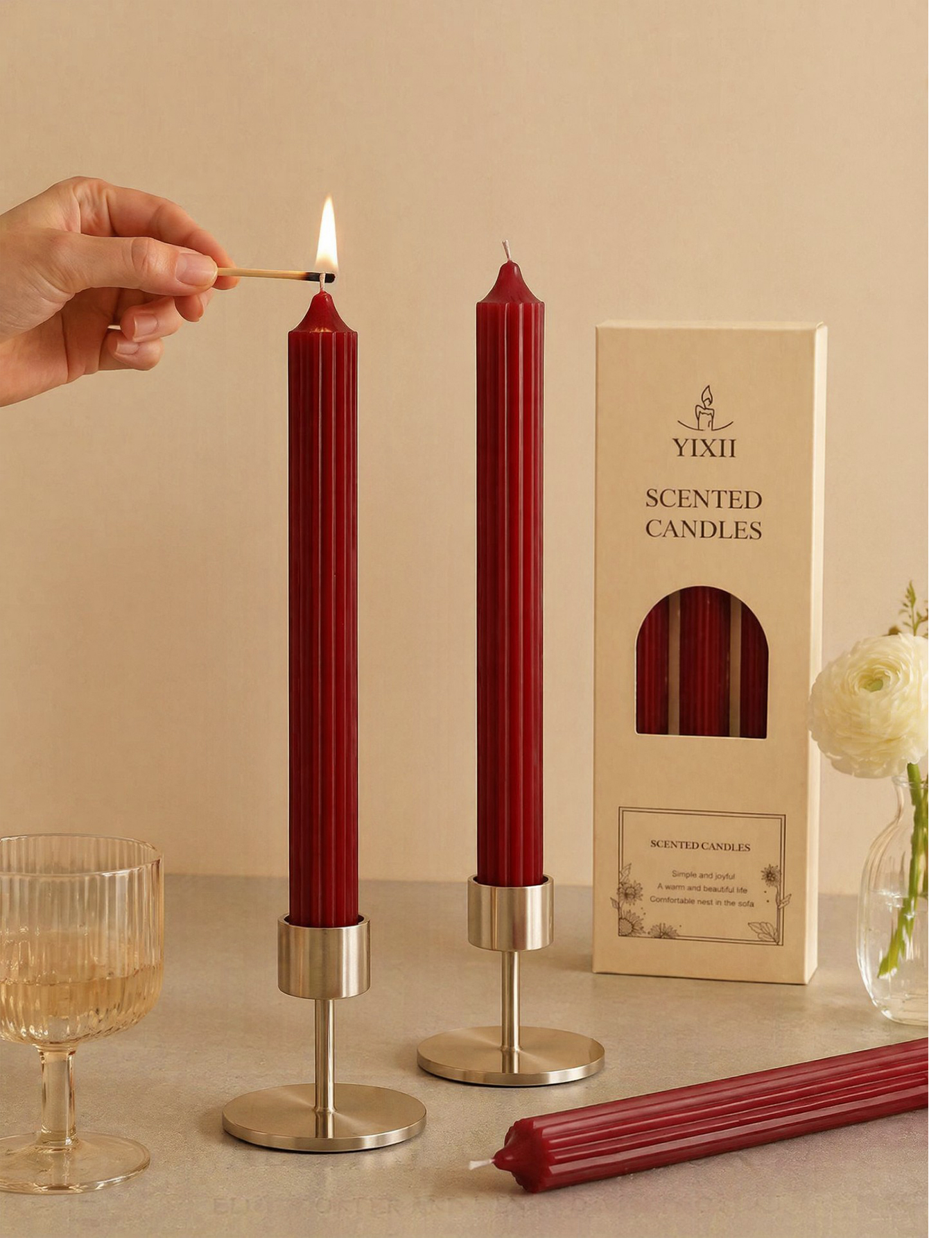 4pcs 25cm wine red aromatherap – обзор и цена Soy Candle Fragrance Oil