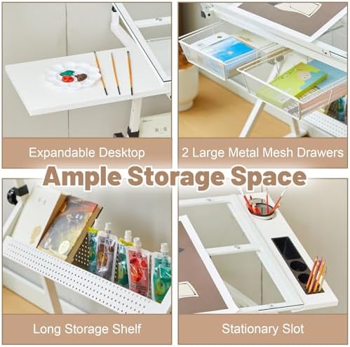 White Drafting Table with Stoo – обзор и цена Art & Craft Photos