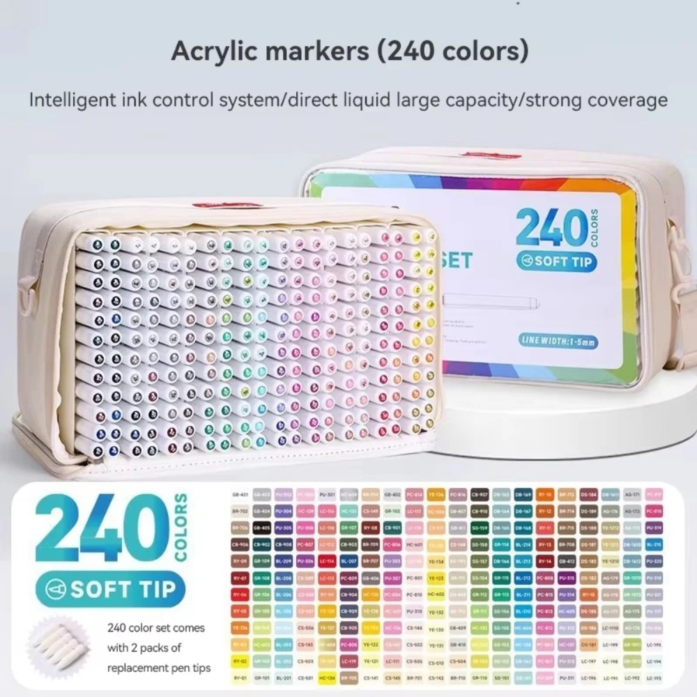 LANGUO 24-288 Colors Acrylic M – обзор и цена Illustration Marker Set