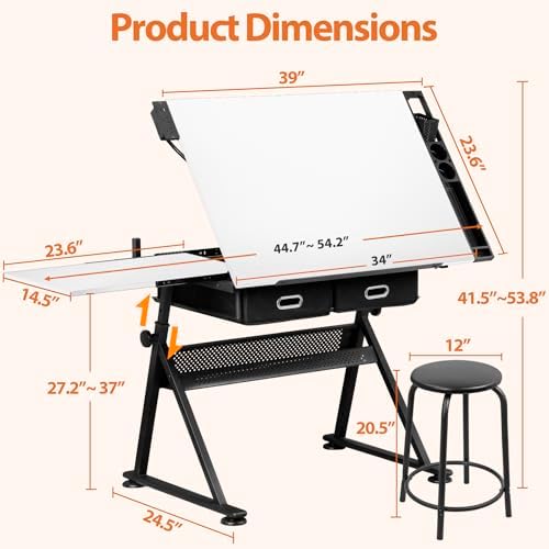 Drafting Table Drawing Desk w/ – обзор и цена Art & Craft Photos
