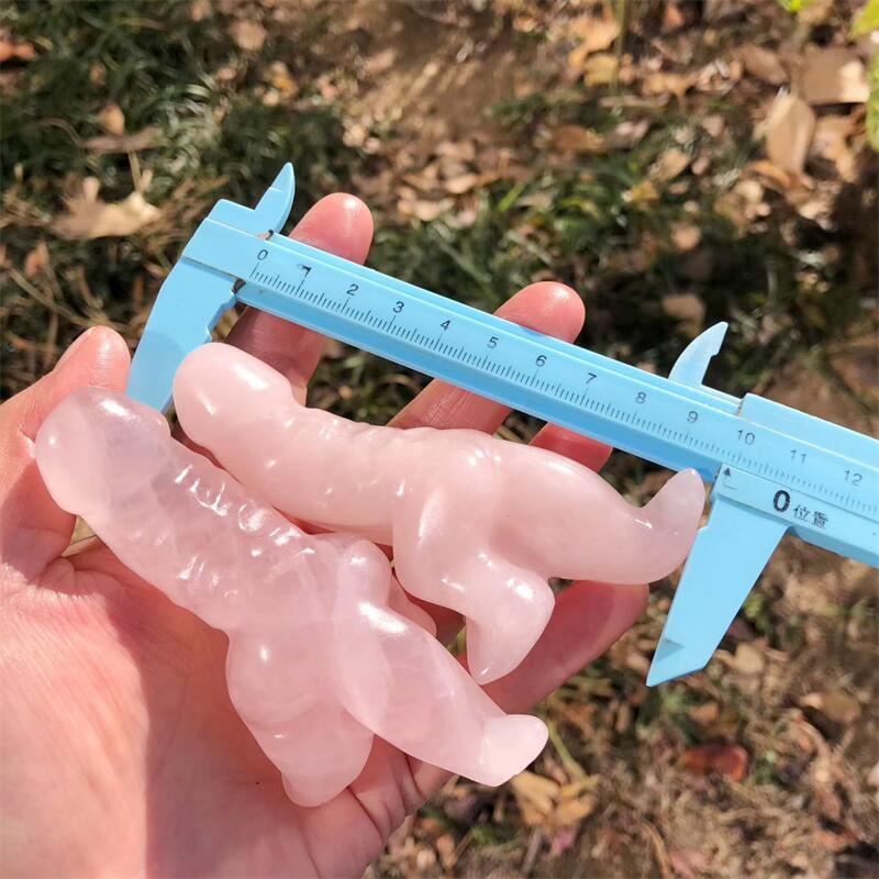 1PCS Natural Rose Quartz Carto – обзор и цена Art Craft Dinosaur