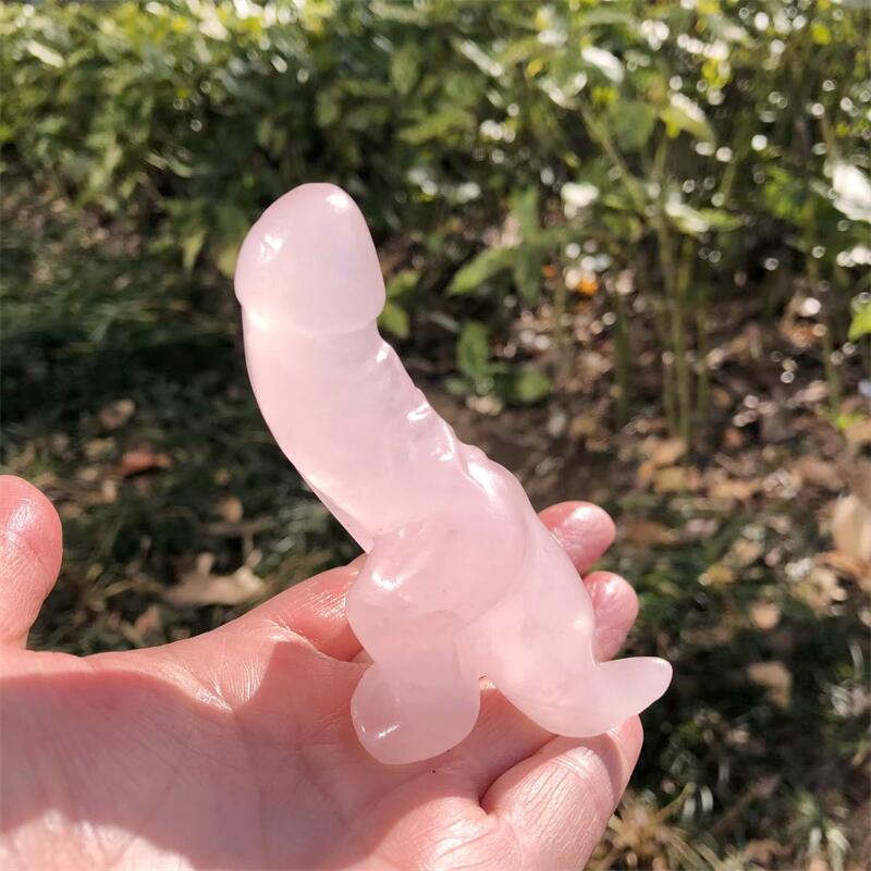 1PCS Natural Rose Quartz Carto – обзор и цена Art Craft Dinosaur